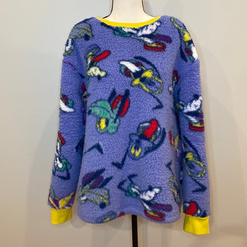 Disney Pluto boxy fit oversized plush top fleece graphic character loungewear